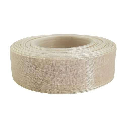 27m Chiffonband 25mm Polyesterband Dekoration Schleifenband Geschenkband Farbwahl, Farbe:sand von maDDma