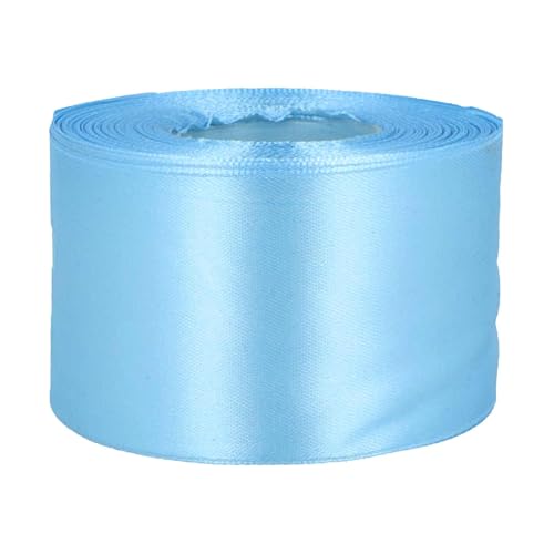 27m Satinband 50mm Dekoband Geschenkband Schmuckband Geschenkverpackung, Farbe:babyblau von maDDma