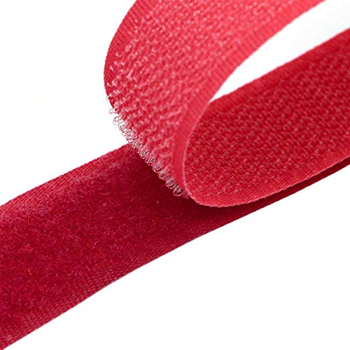 4m Klettband zum Nähen 20mm Flausch- & Hakenband 50 Farben Klettverschluss, Größe:20mm, Gurtband:171 rot von maDDma