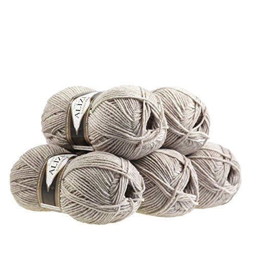 5 x 100 g ALIZE Lanagold 49% Wolle Strickgarn Winterwolle Schurwolle Farbwahl, Farbe:beige von maDDma