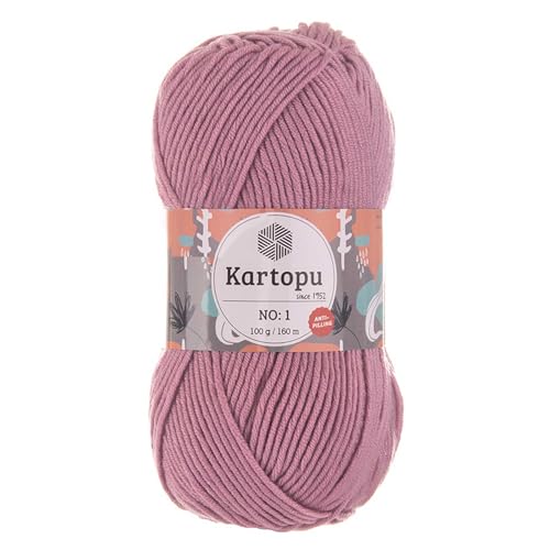 5 x 100g Strickgarn Kartopu NO:1 Wolle Anti Pilling Effekt Oeko-Tex zertifiziert Wolle Farbwahl, Farbe:K1763 hellviolett von maDDma