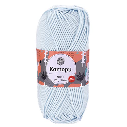 5 x 100g Strickgarn Kartopu NO:1 Wolle Anti Pilling Effekt Oeko-Tex zertifiziert Wolle Farbwahl, Farbe:K993 lichtgrau von maDDma