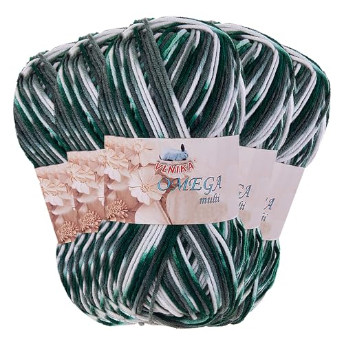 5 x 100g Strickgarn Omega multi Häkelgarn Acrylwolle Klassikgarn Wolle, Farbe:mehrfarbig 1 von maDDma