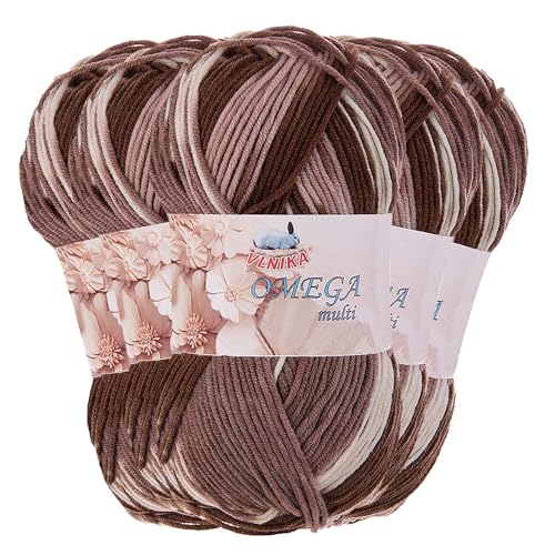 5 x 100g Strickgarn Omega multi Häkelgarn Acrylwolle Klassikgarn Wolle, Farbe:mehrfarbig 11 von maDDma