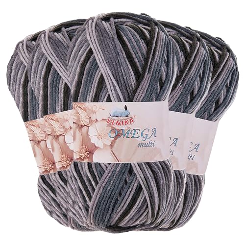 5 x 100g Strickgarn Omega multi Häkelgarn Acrylwolle Klassikgarn Wolle, Farbe:mehrfarbig 4 von maDDma