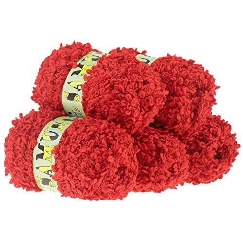 500 g Boucle Wolle Strickgarn Samuel Strickwolle, Farbauswahl, Farbe:1211 erdbeerrot von maDDma