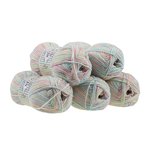 500g Baby-Wolle Strickgarn ALIZE Baby Best Batik Antipilling, unterschiedliche Farben, Farbe:6655 von maDDma