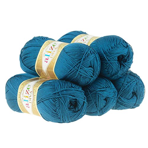 500g Strickgarn ALIZE DIVA - Häkelgarn Wolle Sommer Stricken Häkeln, Farbe:279 marineblau von maDDma