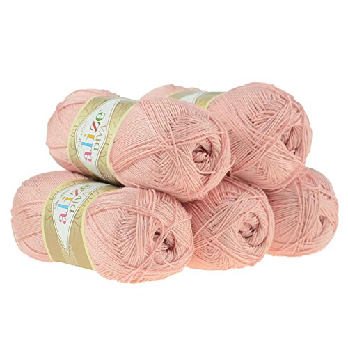 500g Strickgarn ALIZE DIVA - Häkelgarn Wolle Sommer Stricken Häkeln, Farbe:363 altrose von maDDma