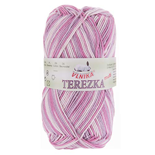 50g Baumwollgarn Terezka Multi Strickgarn 100% Baumwolle Farbwahl Stricken Häkeln Wolle, Farbe:253 von maDDma