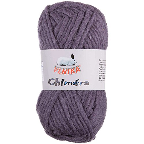 50g Filzwolle CHIMERA, Wolle zum Strickfilzen, Farbauswahl, Farbe:grauviolett von maDDma