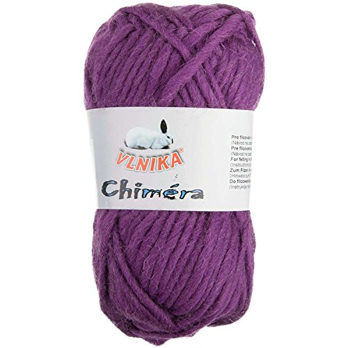 50g Filzwolle CHIMERA, Wolle zum Strickfilzen, Farbauswahl, Farbe:purple von maDDma