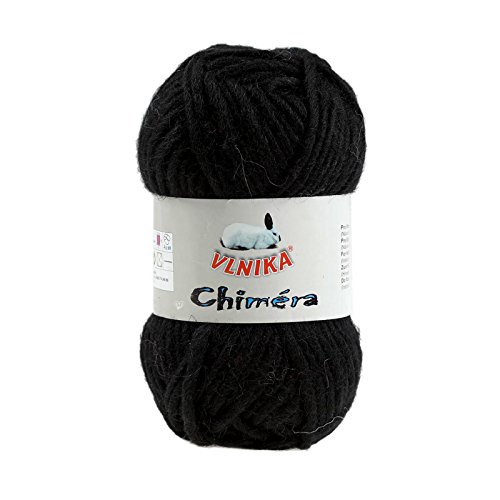 50g Filzwolle CHIMERA, Wolle zum Strickfilzen, Farbauswahl, Farbe:schwarz von maDDma