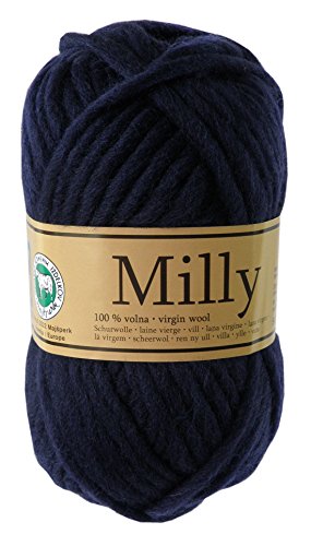 50g Filzwolle Milly Wolle zum Strickfilzen 100% Schurwolle, große Farbwahl, Farbe:39 dunkelblau von maDDma