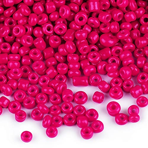 50g Rocailles Glasperlen 2mm Rocaillesperlen Perlen fädeln Schmuck basteln, Farbe:fuchsia von maDDma