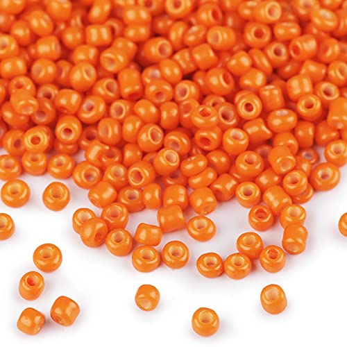50g Rocailles Glasperlen 2mm Rocaillesperlen Perlen fädeln Schmuck basteln, Farbe:orange von maDDma