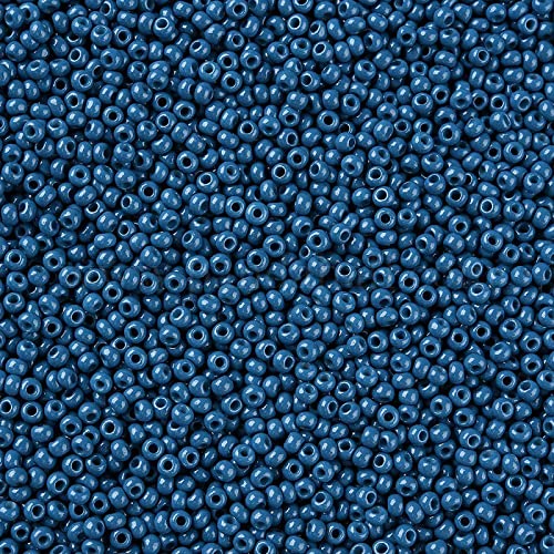 50g Rocailles Glasperlen ca. 2,3x1,5mm 1mm Bohrung Perlen Schmuck Farbwahl, Farbe:azurblau von maDDma