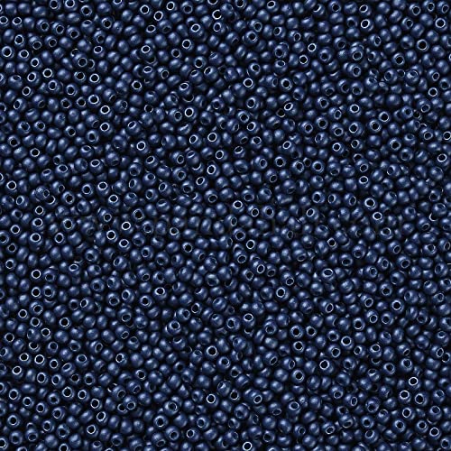 50g Rocailles Glasperlen ca. 2,3x1,5mm 1mm Bohrung Perlen Schmuck Farbwahl, Farbe:marineblau von maDDma
