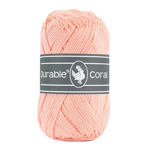 50g Strickgarn Häkelgarn Durable Coral Uni Baumwollgarn Sommergarn 90 Farben, Farbe:211 pfirsich von maDDma