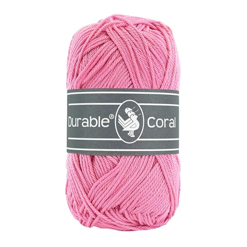 50g Strickgarn Häkelgarn Durable Coral Uni Baumwollgarn Sommergarn 90 Farben, Farbe:239 pink von maDDma