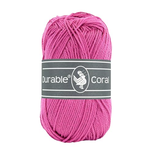 50g Strickgarn Häkelgarn Durble Coral Uni Baumwollgarn Sommergarn 92 Farben, Farbe:241 magenta von maDDma