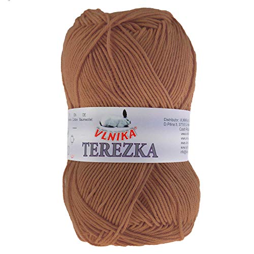 50g Strickgarn Häkelgarn Terezka 100% Baumwolle Baumwollgarn Baumwollstrickgarn, Farbe:hellbraun von maDDma