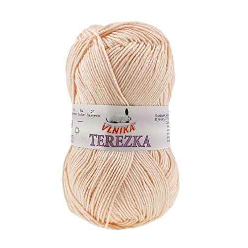 50g Strickgarn Häkelgarn Terezka 100% Baumwolle Baumwollgarn Baumwollstrickgarn, Farbe:lachsfarben von maDDma