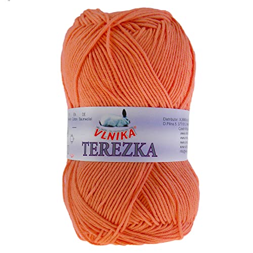 50g Strickgarn Häkelgarn Terezka 100% Baumwolle Baumwollgarn Baumwollstrickgarn, Farbe:orange von maDDma