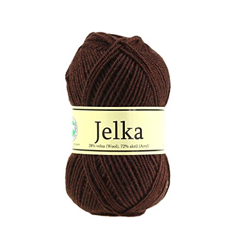 50g Strickgarn Jelka m. 28% Wolle veredelt, Strickwolle, Farbauswahl, Farbe:dunkelbraun von maDDma