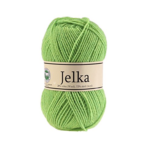 50g Strickgarn Jelka m. 28% Wolle veredelt, Strickwolle, Farbauswahl, Farbe:lindgrün von maDDma