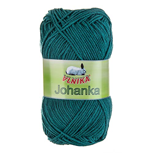 50g Strickgarn Johanka Strick-Wolle Handstrickgarn Klassikgarn Sommergarn Farbwahl, Farbe:074 eukalyptus von maDDma