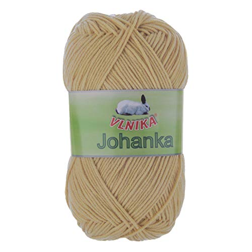 50g Strickgarn Johanka Strick-Wolle Handstrickgarn Klassikgarn Sommergarn Farbwahl, Farbe:093 beige von maDDma