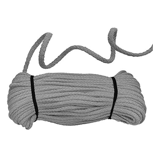50m Baumwoll-Kordel geflochten 5mm Baumwoll-Schnur Bekleidungskordel Farbwahl, Farbe:grau von maDDma