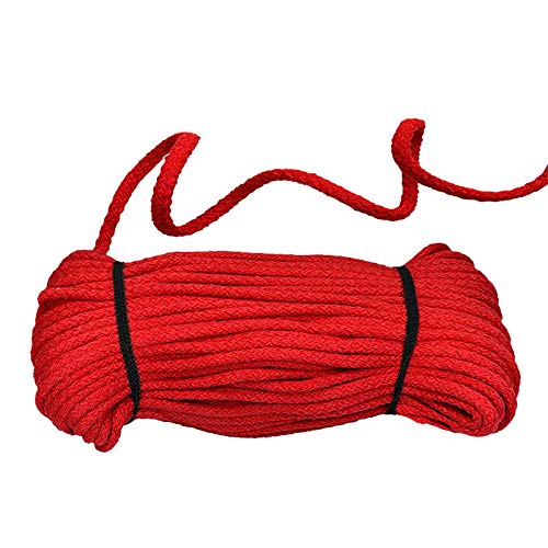 50m Baumwoll-Kordel geflochten 5mm Baumwoll-Schnur Bekleidungskordel Farbwahl, Farbe:rot von maDDma