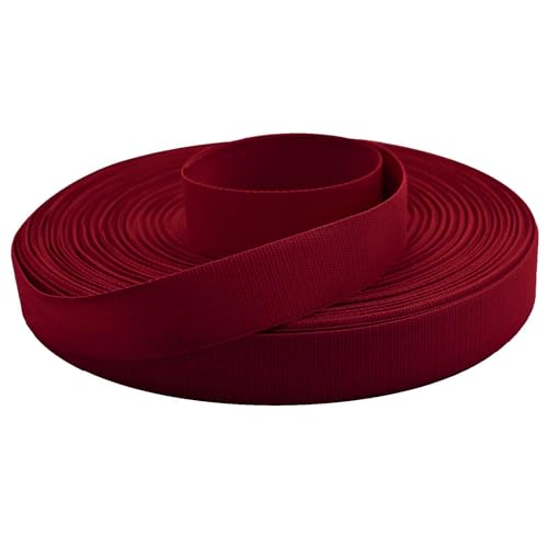 50m Ripsband Einfassband Stoßband Besatzband Hutband Hosenband Breiten-/Farbwahl, Größe:20mm, Farbe:bordeaux von maDDma