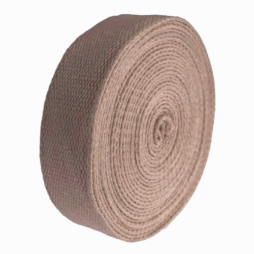 5m Gurtband 25mm 100% Baumwolle Gurtbänder Tragegurt Taschengurt Variantenwahl, Größe:25 mm | 2.6 mm, Farbe:beige von maDDma