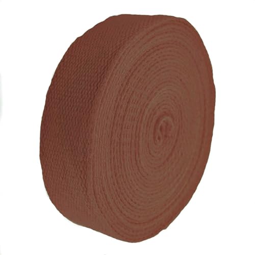 5m Gurtband 25mm 100% Baumwolle Gurtbänder Tragegurt Taschengurt Variantenwahl, Größe:25 mm | 2.6 mm, Farbe:braun von maDDma