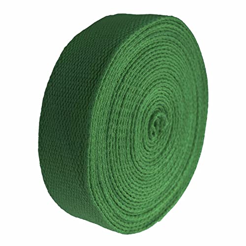 5m Gurtband 25mm 100% Baumwolle Gurtbänder Tragegurt Taschengurt Variantenwahl, Größe:25 mm | 2.6 mm, Farbe:grün von maDDma