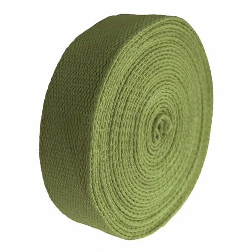 5m Gurtband 25mm 100% Baumwolle Gurtbänder Tragegurt Taschengurt Variantenwahl, Größe:25 mm | 2.6 mm, Farbe:khaki von maDDma