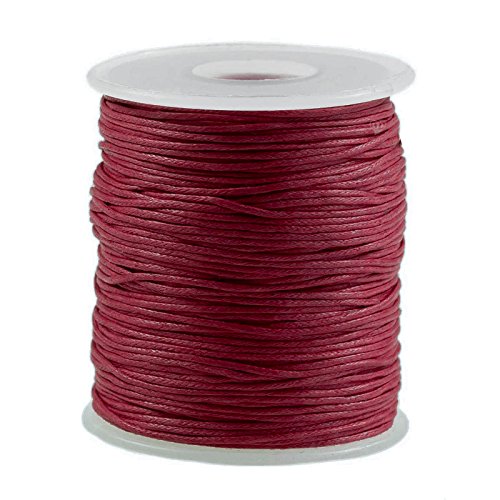 90m gewachste Baumwollschnur 1mm auf Spule Schmuckkordel Schnur Seil Farbwahl, Farbe:bordeaux von maDDma