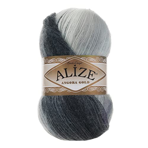 Alize Angora Gold Batik 100g Farbverlaufsgarn 20% Wolle Winterwolle Häkelgarn mehrfarbig Farbwahl, Farbe:1900 Nebelzauber von maDDma