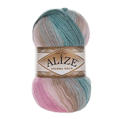 Alize Angora Gold Batik 100g Farbverlaufsgarn 20% Wolle Winterwolle Häkelgarn mehrfarbig Farbwahl, Farbe:2970 Gebirgssee von maDDma