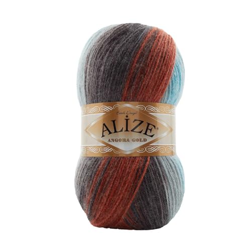 Alize Angora Gold Batik 100g Farbverlaufsgarn 20% Wolle Winterwolle Häkelgarn mehrfarbig Farbwahl, Farbe:7922 Gebirgsbach von maDDma