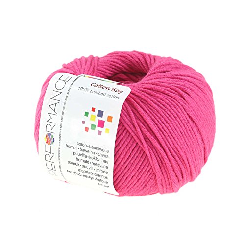 Baumwollgarn Cotton Bay 50g Strickgarn Häkelgarn Amigurumi-Wolle Sommergarn, Farbe:fuchsia von maDDma