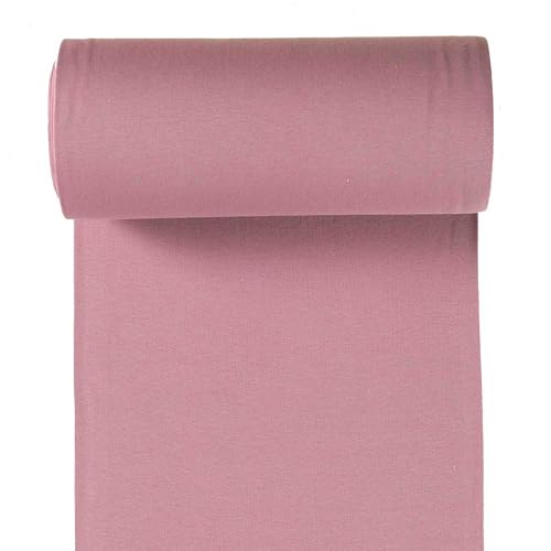 Bio Bündchenstoff Schlauchware 35(70) cm breit Meterware ab 25cm Jersey Oeko-Tex, Farbe:043 - mauve von maDDma