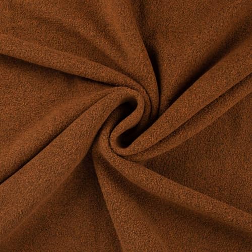 Fleecestoff Melange Fleece Sportfleece Microfleece ab 0,5m x 1,45m Meterware, Farbe:rehbraun von maDDma