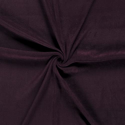 Fleecestoff Vliesstoff Fleece Stoff Zuschnitt ab 0,5m Meterware am Stück, Farbe:aubergine von maDDma