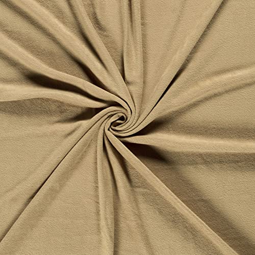 Fleecestoff Vliesstoff Fleece Stoff Zuschnitt ab 0,5m Meterware am Stück, Farbe:beige von maDDma