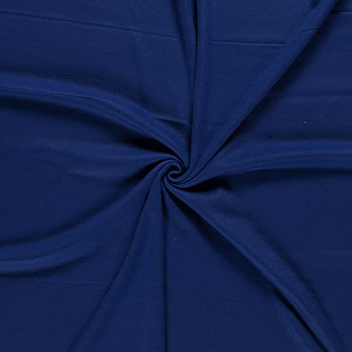 Fleecestoff Vliesstoff Fleece Stoff 50 Farben Zuschnitt ab 0,5m Meterware am Stück, Farbe:blau von maDDma