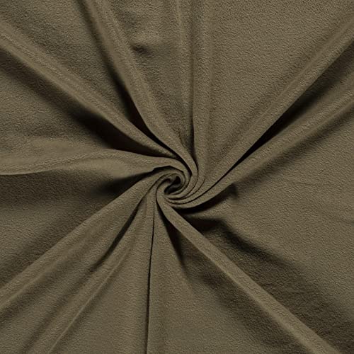 Fleecestoff Vliesstoff Fleece Stoff 50 Farben Zuschnitt ab 0,5m Meterware am Stück, Farbe:graubeige von maDDma